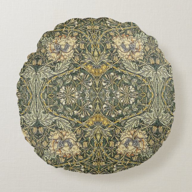  William Morris Honeysuckle Design Round Cushion (Front)