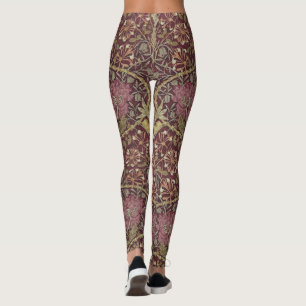 William Morris, Honeysuckle, floral. pattern, art Leggings