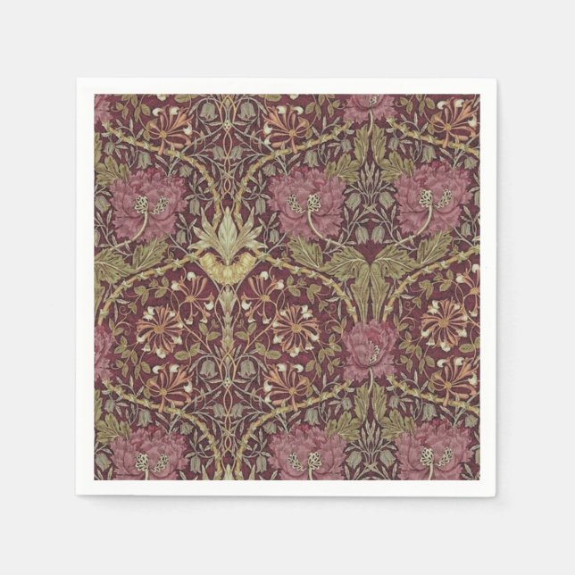 William Morris, Honeysuckle, floral. pattern, art Napkin (Front)