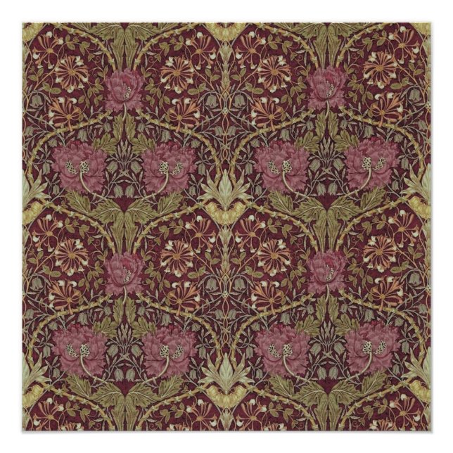 William Morris, Honeysuckle, floral. pattern, art Poster (Front)