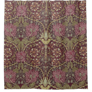 William Morris, Honeysuckle, floral. pattern, art Shower Curtain