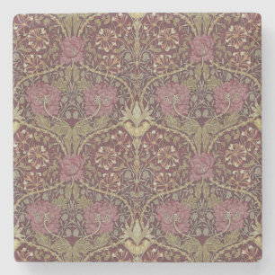 William Morris, Honeysuckle, floral. pattern, art Stone Coaster