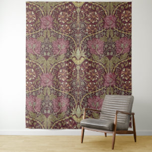 William Morris, Honeysuckle, floral. pattern, art Tapestry