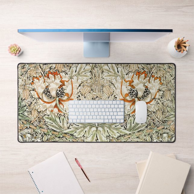 William Morris Honeysuckle Floral Wallpaper Desk Mat (Office 1)