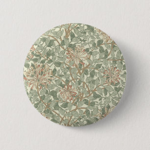 William Morris Honeysuckle Flower Wallpaper 6 Cm Round Badge