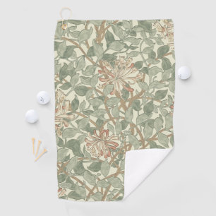 William Morris Honeysuckle Flower Wallpaper Golf Towel
