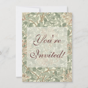 William Morris Honeysuckle Flower Wallpaper Invitation