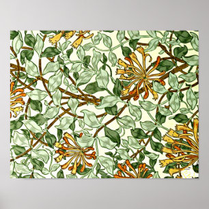 William Morris - Honeysuckle Green and Gold Poster