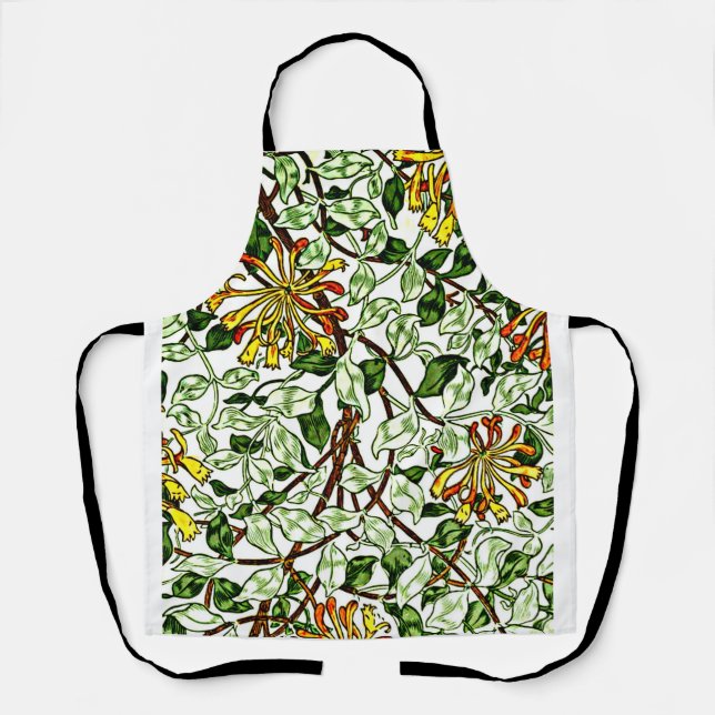 William Morris - Honeysuckle green and yellow Apron (Front)