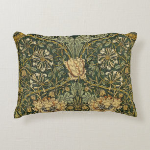William Morris Honeysuckle Green Floral Decorative Cushion