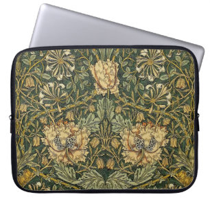 William Morris Honeysuckle Green Floral Laptop Sleeve