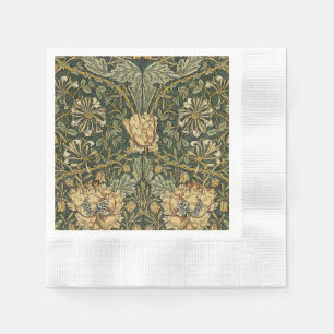 William Morris Honeysuckle Green Floral Napkin