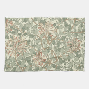William Morris Honeysuckle Green Floral Tea Towel