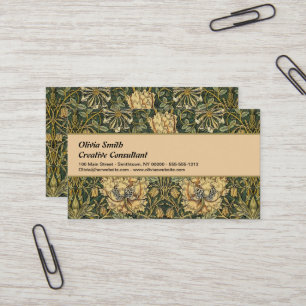William Morris Honeysuckle Green Yellow  Business Card