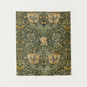 William Morris Honeysuckle Green Yellow Tapestry