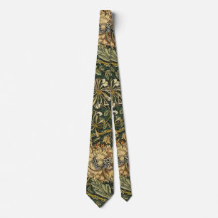 William Morris Honeysuckle Green Yellow Tie