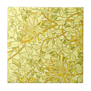 William Morris - Honeysuckle in Yellow Ceramic Tile