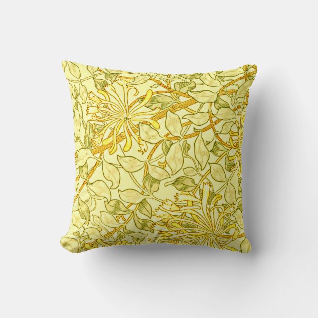 William Morris - Honeysuckle in Yellow   Cushion (Front)