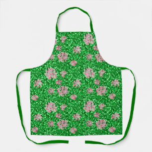 William Morris Honeysuckle, Pink and Green Apron