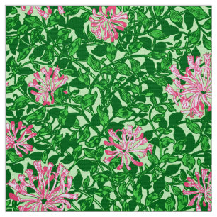 William Morris Honeysuckle, Pink and Green Fabric