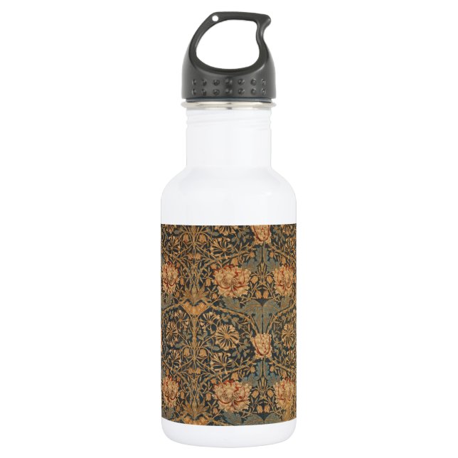 William Morris Honeysuckle Rich Wallpaper 532 Ml Water Bottle (Front)