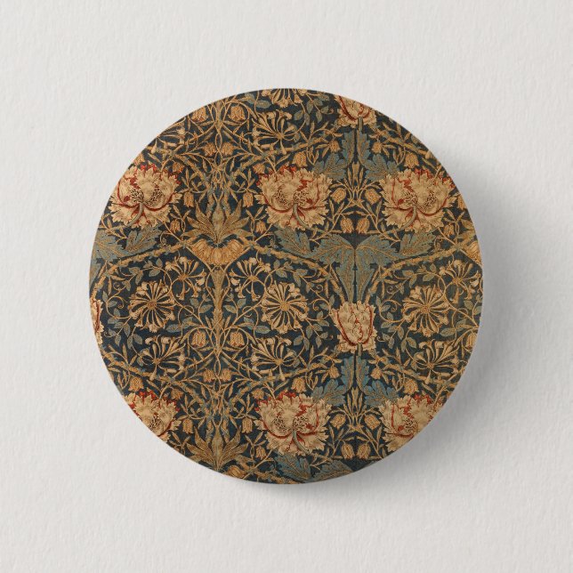 William Morris Honeysuckle Rich Wallpaper 6 Cm Round Badge (Front)