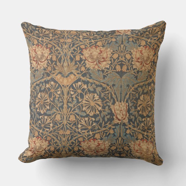 William Morris Honeysuckle Rich Wallpaper Cushion (Front)