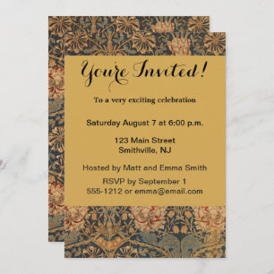 William Morris Honeysuckle Rich Wallpaper Invitation