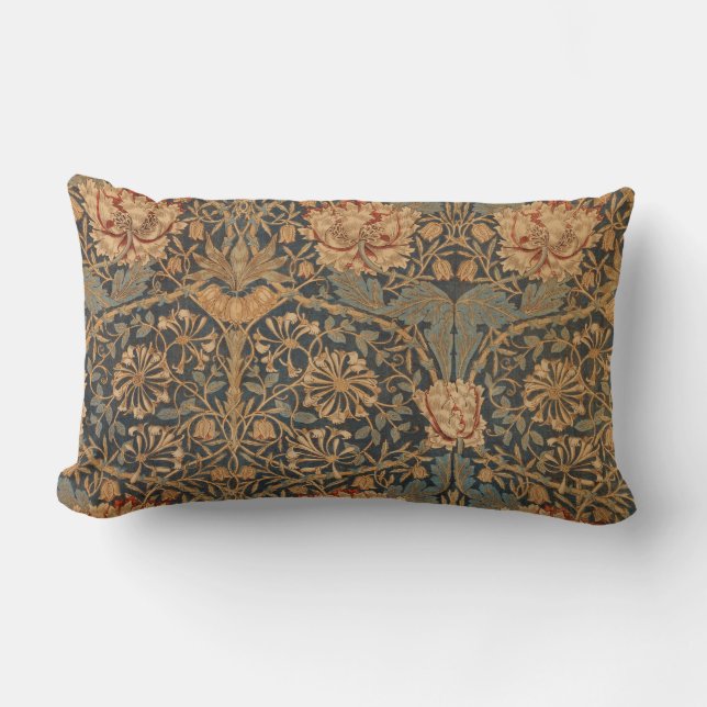 William Morris Honeysuckle Rich Wallpaper Lumbar Cushion (Front)
