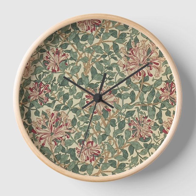 William Morris - Honeysuckle Roses & Leaves Clock (Front)