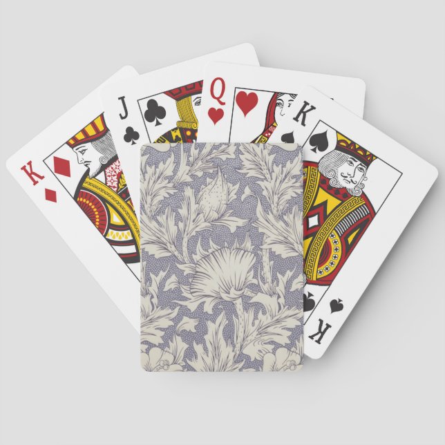 William Morris Horn Poppy Classic Floral Playing Cards (Back)