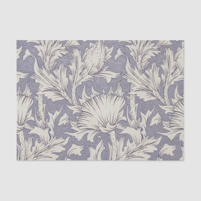 William Morris Horn Poppy Classic Floral Tissue Paper (Front)