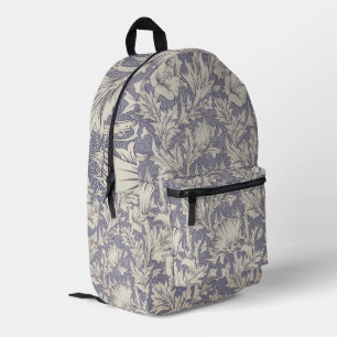 William Morris Horn Poppy Wallpaper Print: Vintage Printed Backpack