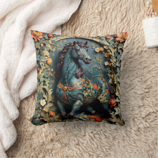 William Morris Horse Throw Pillow