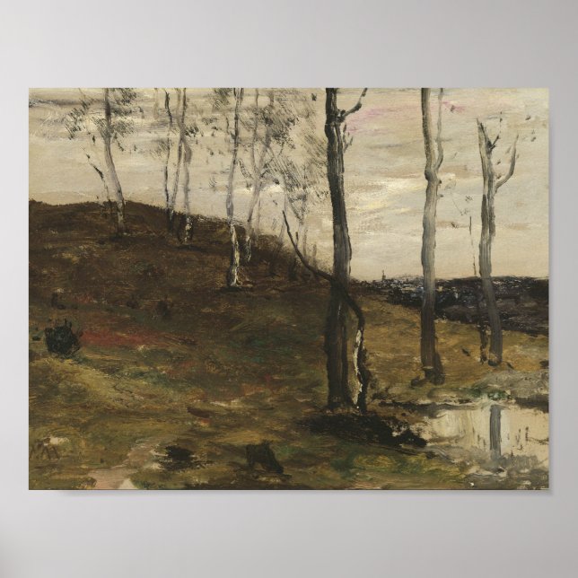 William Morris Hunt - Hillside with Trees Poster (Front)