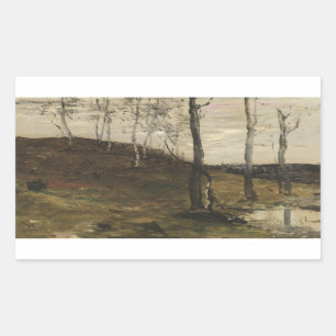 William Morris Hunt - Hillside with Trees Rectangular Sticker