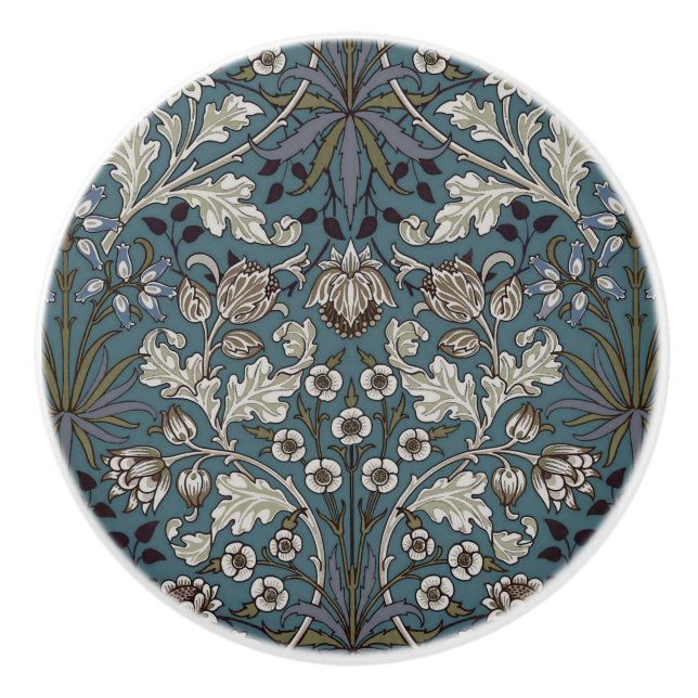 William Morris "Hyacinth" 1 Ceramic Knob (Front)