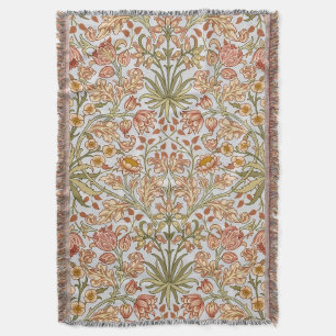 William Morris Hyacinth Floral Botanical Art Throw Blanket