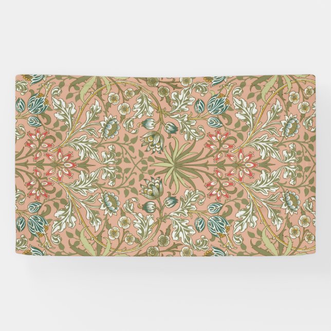 William Morris Hyacinth Flower Rose Art Banner (Horizontal)