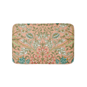 William Morris Hyacinth Flower Rose Art Bath Mat