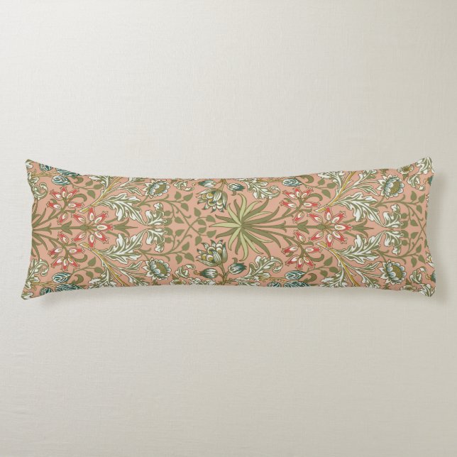 William Morris Hyacinth Flower Rose Art Body Cushion (Front)