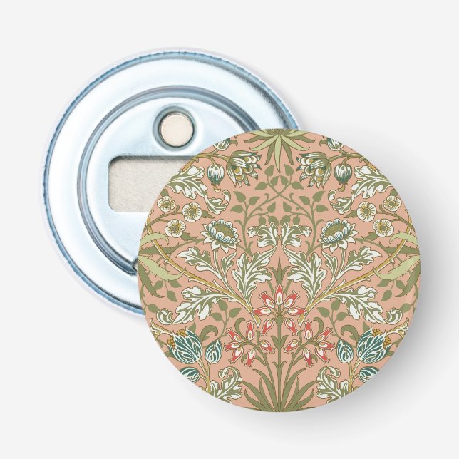 William Morris Hyacinth Flower Rose Art Bottle Opener (Front)