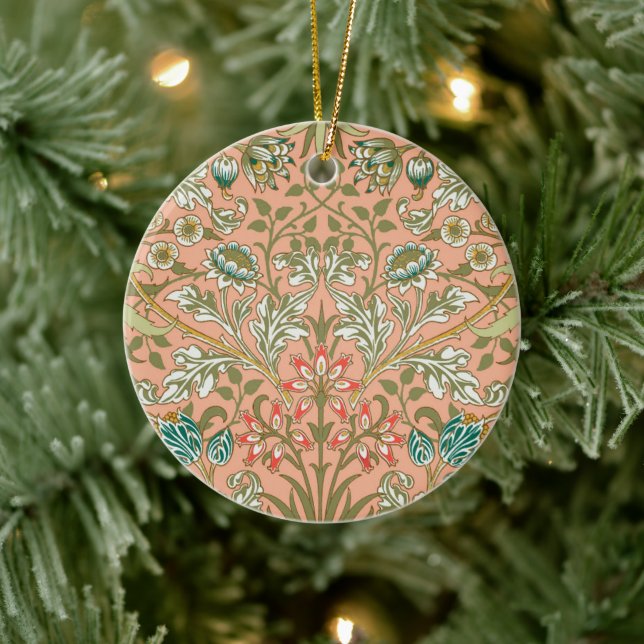 William Morris Hyacinth Flower Rose Art Ceramic Ornament (Tree)
