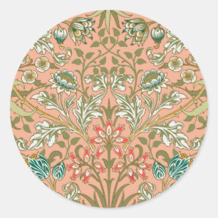 William Morris Hyacinth Flower Rose Art Classic Round Sticker