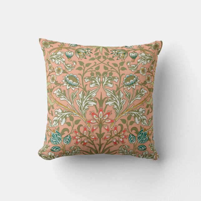 William Morris Hyacinth Flower Rose Art Cushion (Front)