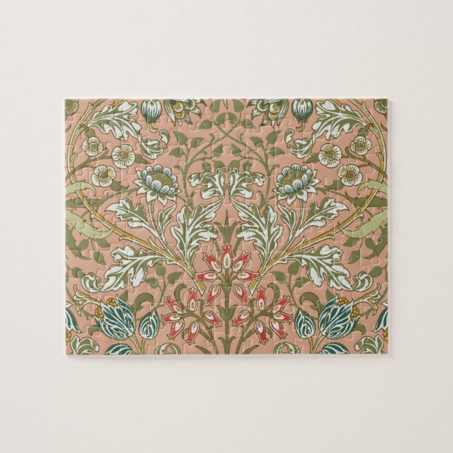 William Morris Hyacinth Flower Rose Art Jigsaw Puzzle (Horizontal)