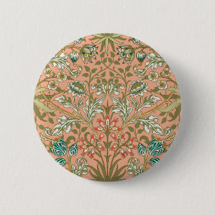 William Morris Hyacinth Flower Rose Art Pattern 6 Cm Round Badge