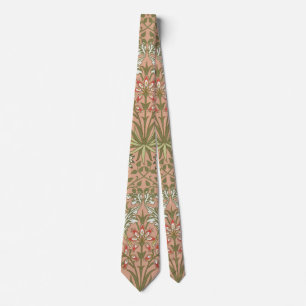 William Morris Hyacinth Flower Rose Art Pattern Tie