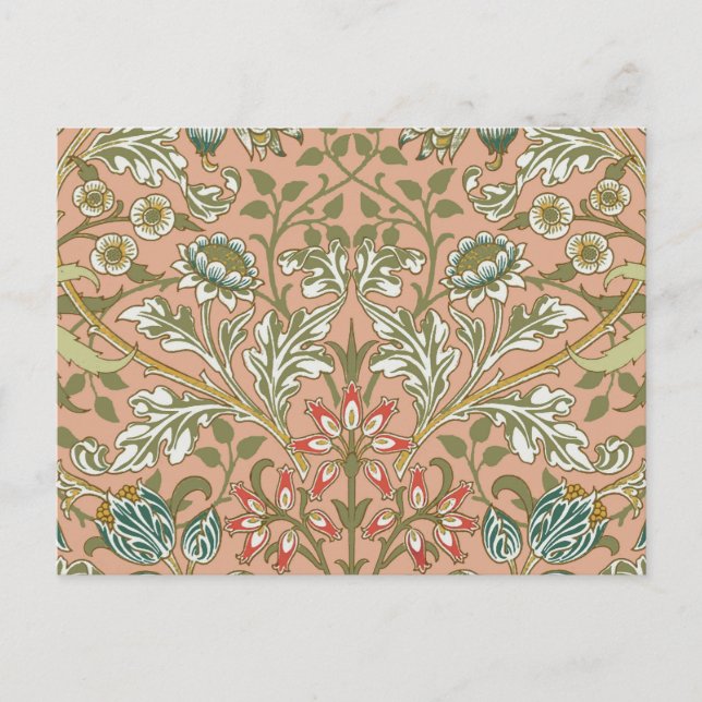 William Morris Hyacinth Flower Rose Art Postcard (Front)