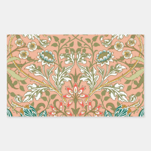 William Morris Hyacinth Flower Rose Art Rectangular Sticker